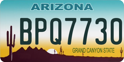 AZ license plate BPQ7730