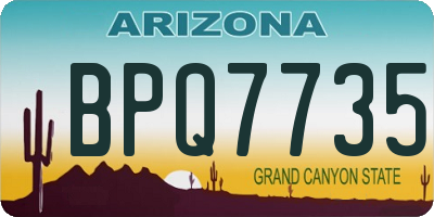 AZ license plate BPQ7735