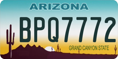 AZ license plate BPQ7772