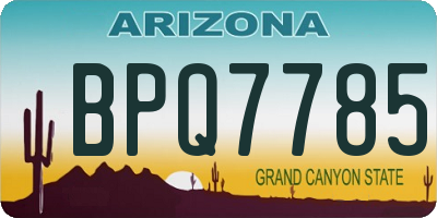 AZ license plate BPQ7785