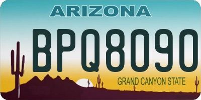 AZ license plate BPQ8090