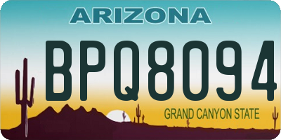 AZ license plate BPQ8094