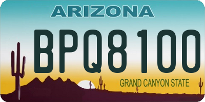 AZ license plate BPQ8100