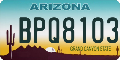 AZ license plate BPQ8103
