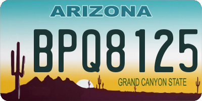 AZ license plate BPQ8125