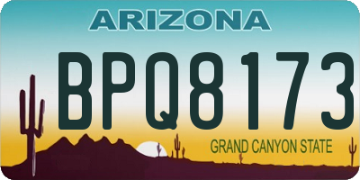AZ license plate BPQ8173