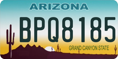 AZ license plate BPQ8185