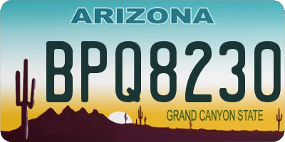 AZ license plate BPQ8230