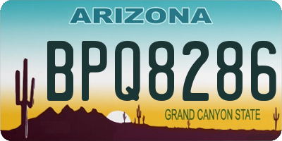AZ license plate BPQ8286