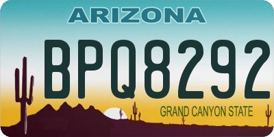 AZ license plate BPQ8292