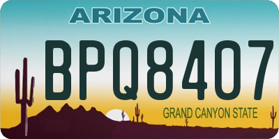 AZ license plate BPQ8407