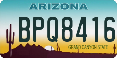 AZ license plate BPQ8416