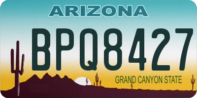 AZ license plate BPQ8427