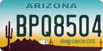 AZ license plate BPQ8504