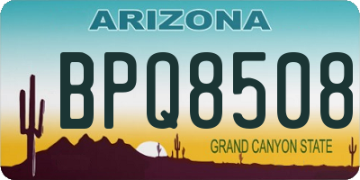 AZ license plate BPQ8508