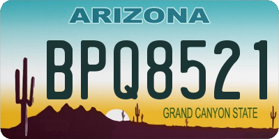 AZ license plate BPQ8521