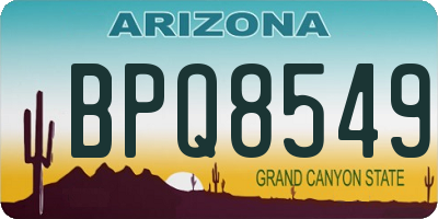 AZ license plate BPQ8549
