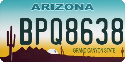 AZ license plate BPQ8638