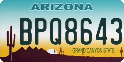 AZ license plate BPQ8643