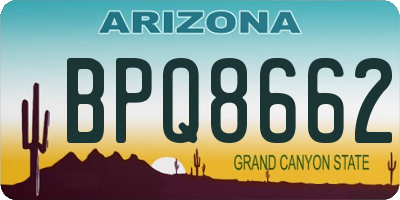 AZ license plate BPQ8662