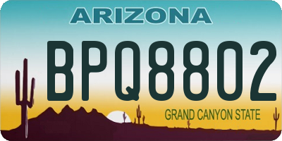 AZ license plate BPQ8802