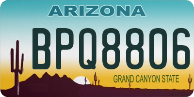 AZ license plate BPQ8806