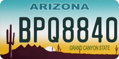 AZ license plate BPQ8840
