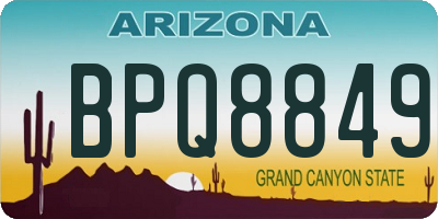 AZ license plate BPQ8849