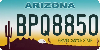 AZ license plate BPQ8850