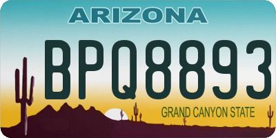 AZ license plate BPQ8893
