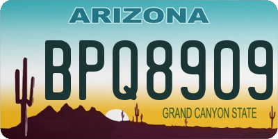 AZ license plate BPQ8909