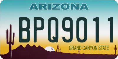 AZ license plate BPQ9011