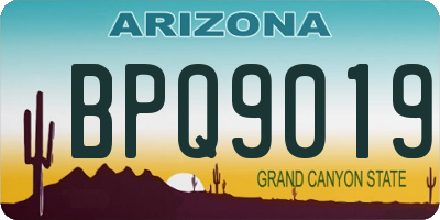 AZ license plate BPQ9019