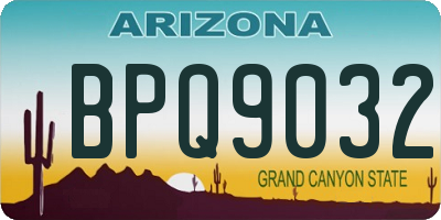 AZ license plate BPQ9032