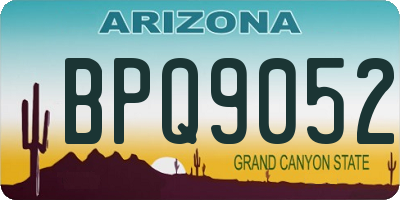 AZ license plate BPQ9052