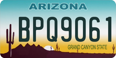 AZ license plate BPQ9061