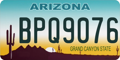 AZ license plate BPQ9076