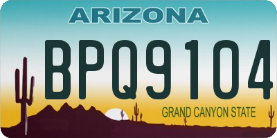 AZ license plate BPQ9104