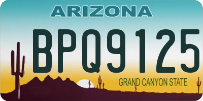 AZ license plate BPQ9125