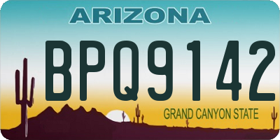 AZ license plate BPQ9142