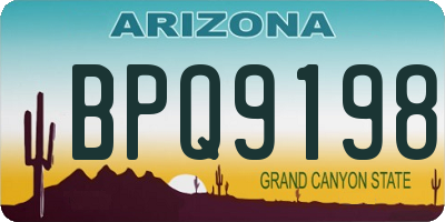 AZ license plate BPQ9198