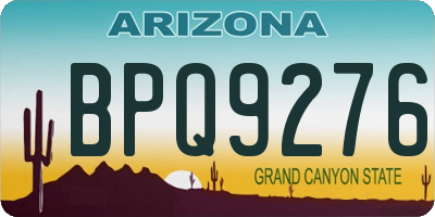 AZ license plate BPQ9276