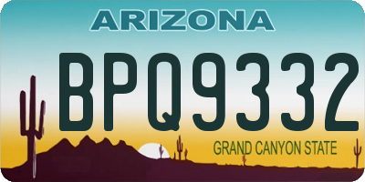 AZ license plate BPQ9332