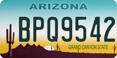 AZ license plate BPQ9542