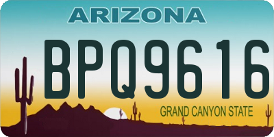 AZ license plate BPQ9616
