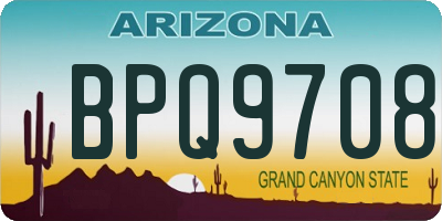 AZ license plate BPQ9708
