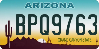 AZ license plate BPQ9763