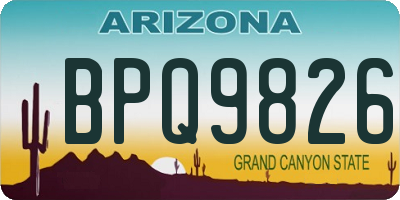 AZ license plate BPQ9826