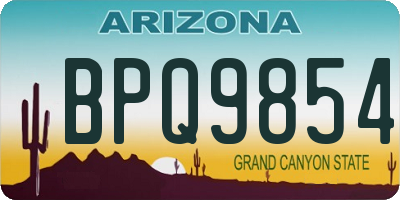 AZ license plate BPQ9854