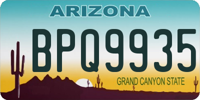 AZ license plate BPQ9935